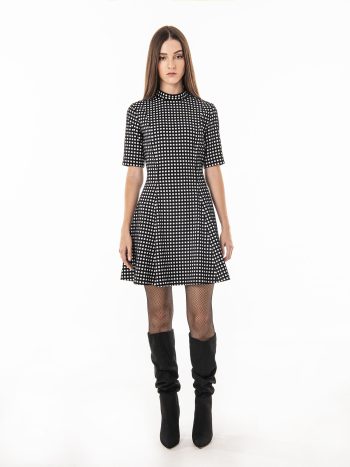 Checkered Jacquard dress full &bull; Sassa Björg