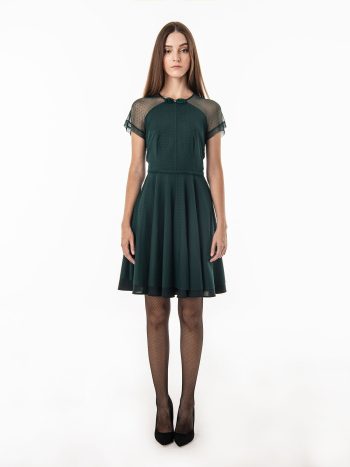 Green dotted tulle dress full &bull; Sassa Björg