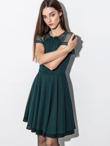 Green dotted tulle dress main &bull; Sassa Björg