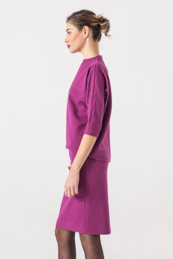 High waist pencil skirt in pink side • Sassa Björg