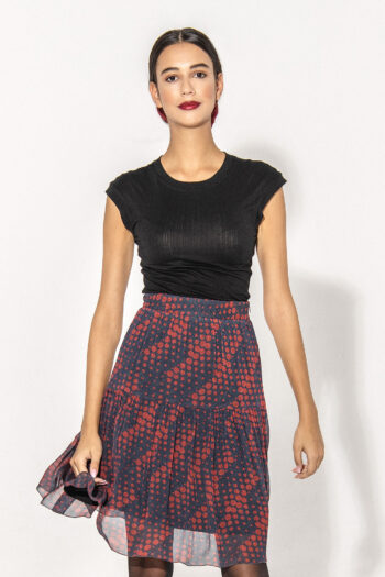 Mini tiered skirt with dots with t shirt crop &bull; Sassa Björg