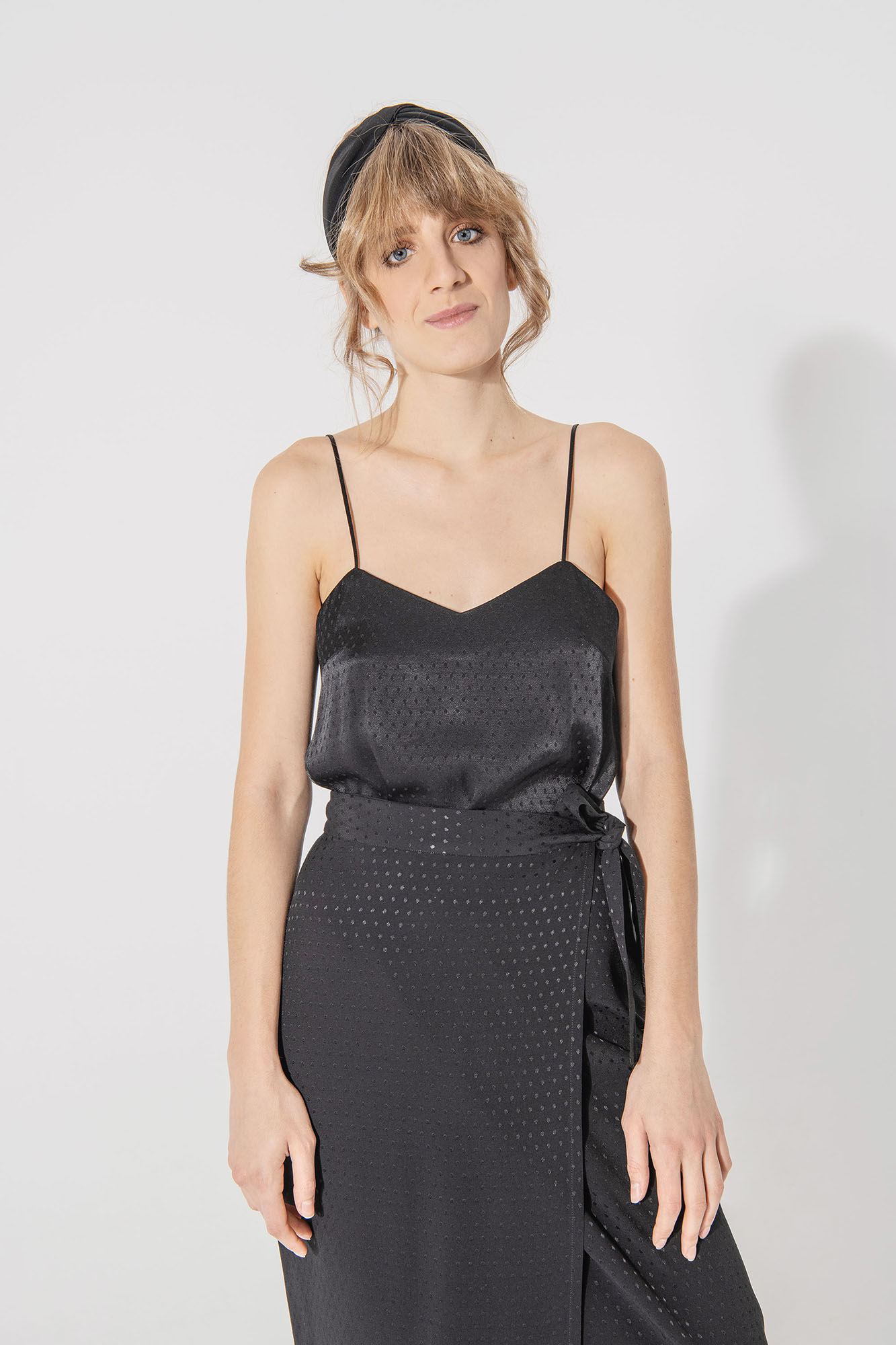 black hug me skirt jacquard dots close up • Sassa Björg