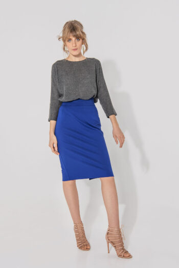 blue pencil skirt punto di milano front &bull; Sassa Björg