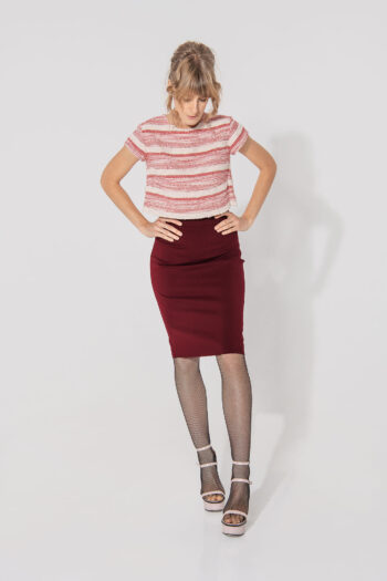 bordo pencil skirt punto di milano looking down &bull; Sassa Björg