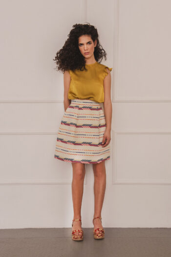 tulip skirt multicoloured stripes front &bull; Sassa Björg