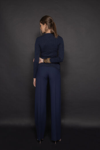blue straight leg pants back &bull; Sassa Björg