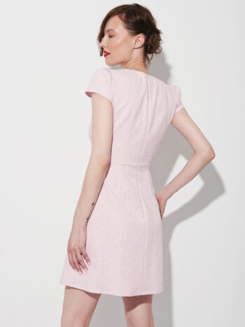 baby pink jacquard mini dress crop back • Sassa Björg