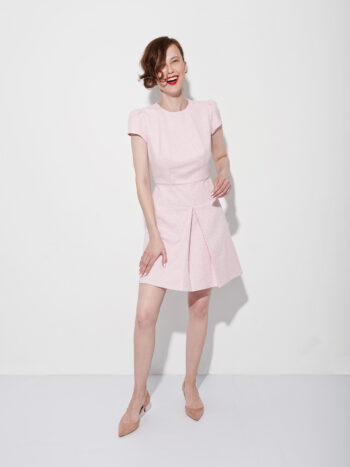 baby pink jacquard mini dress laughing • Sassa Björg