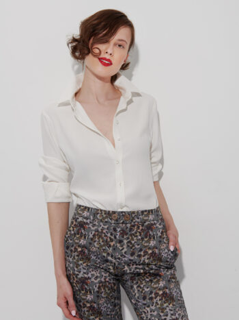 off white classic womens button up shirt open &bull; Sassa Björg
