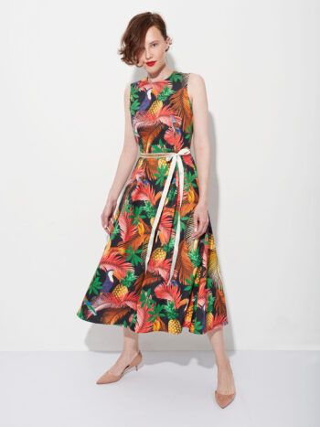 tropical paradise dress with belt front • Sassa Björg