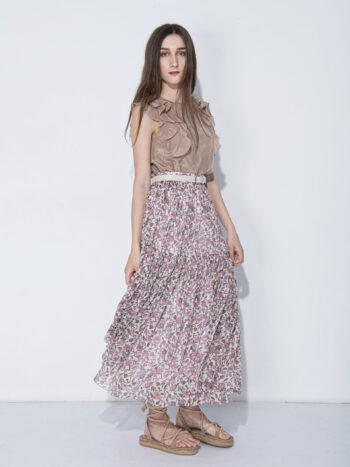 hippie tiered midi skirt front • Sassa Björg