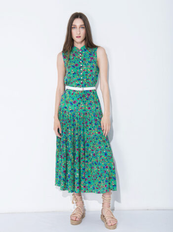 long green hippie dress front • Sassa Björg