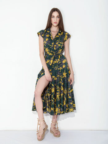 shirt dress w picturesque pattern leg • Sassa Björg