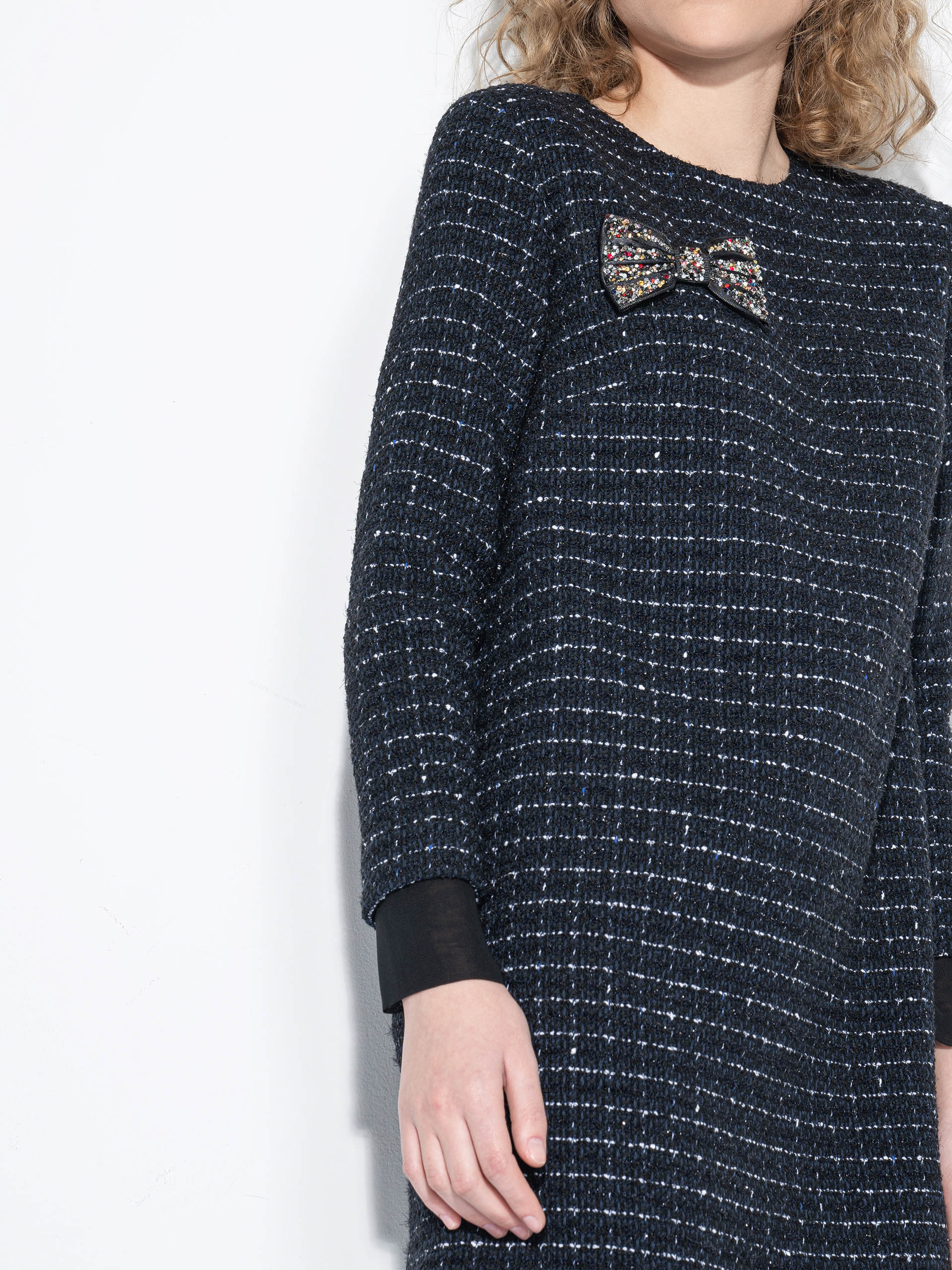 cotton boucle dress with bow crop • Sassa Björg