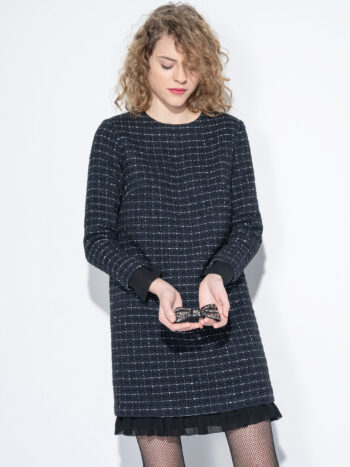 cotton boucle dress with bow in hands • Sassa Björg
