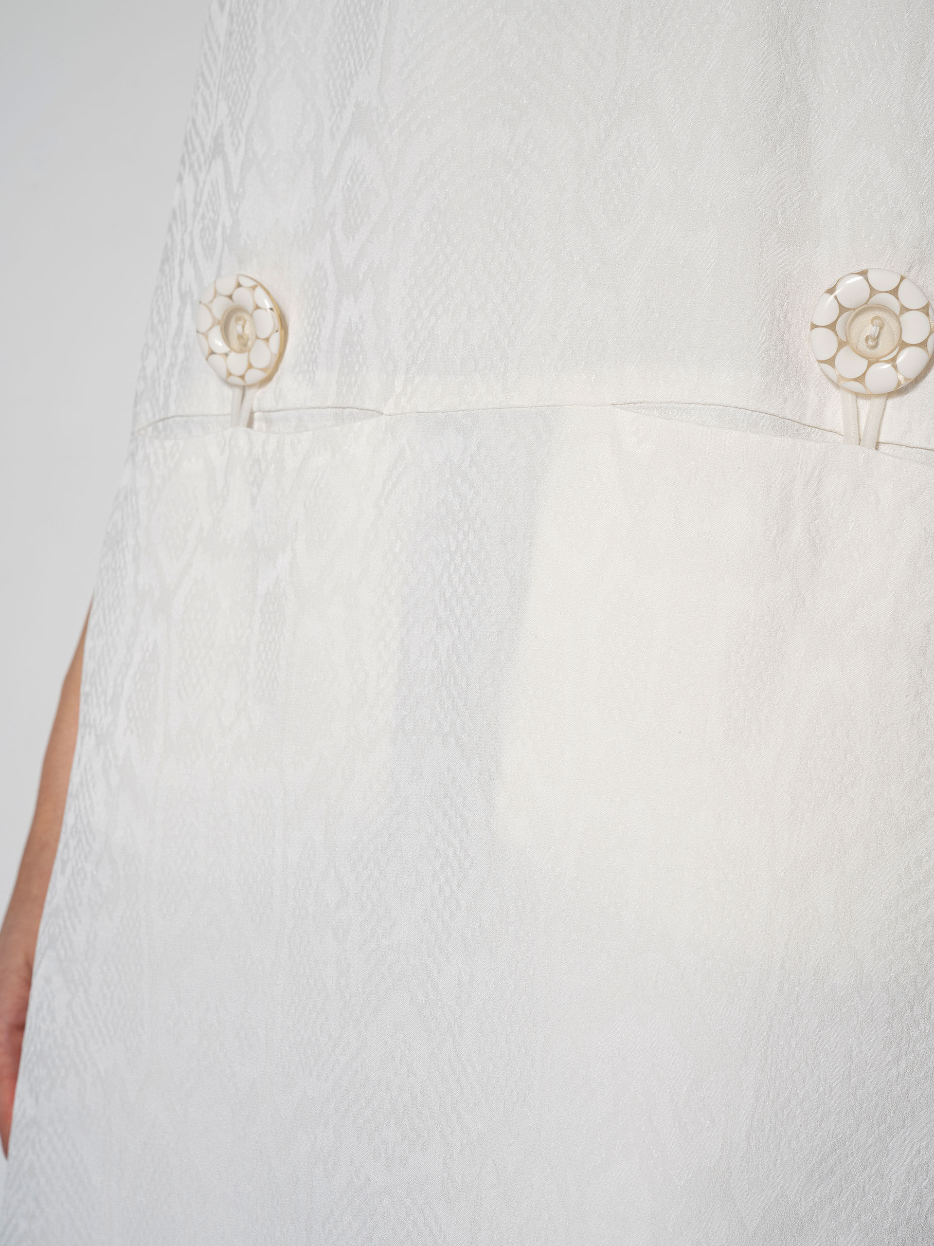 white python textured dress pockets • Sassa Björg