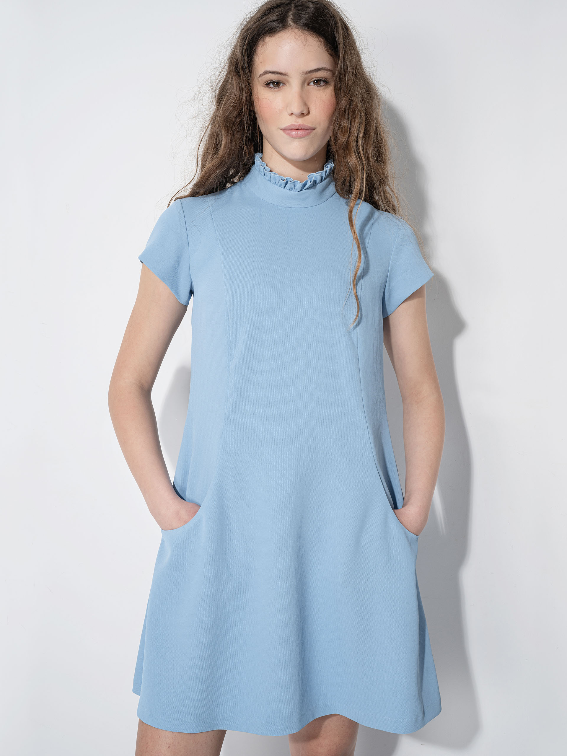 skyblue babydoll dress pockets • Sassa Björg