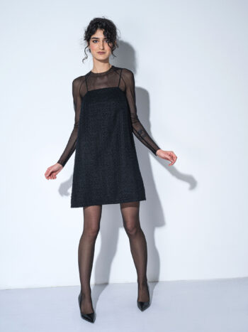 black tweed pinafore dress &bull; Sassa Björg