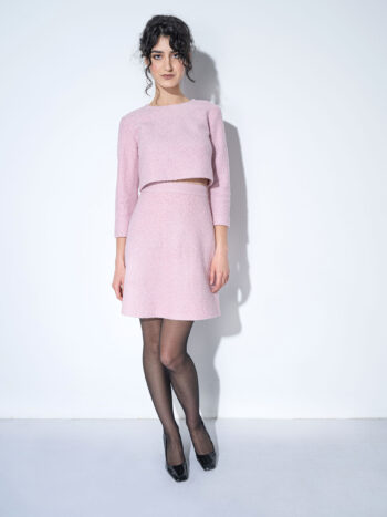 powder pink boucle skirt &bull; Sassa Björg