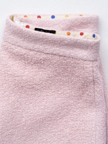 powder pink boucle skirt closeup &bull; Sassa Björg