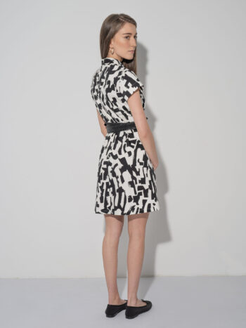 brush stroke dress chinese collar back &bull; Sassa Björg
