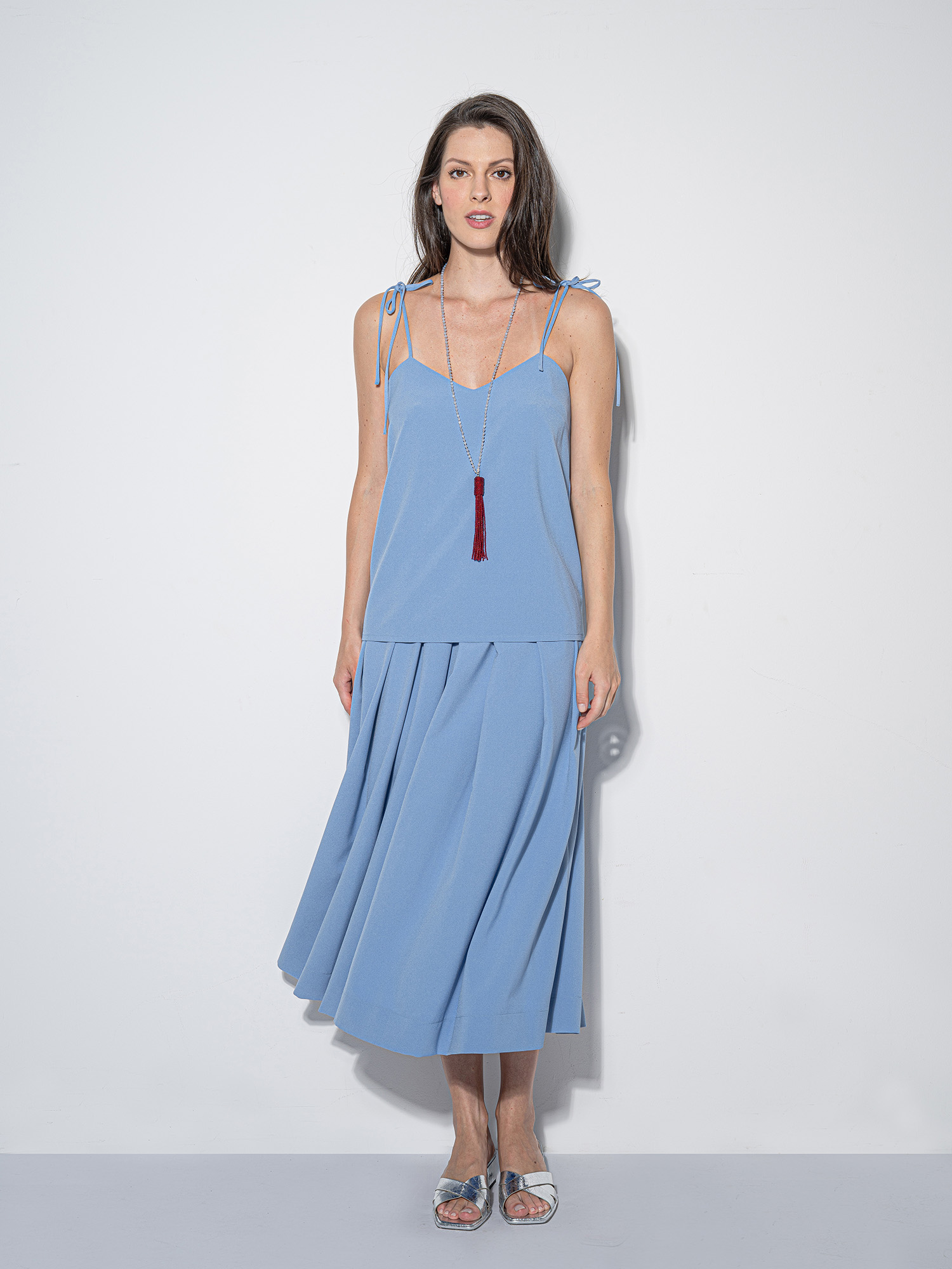 midi pleated skirt dove blue stationary • Sassa Björg
