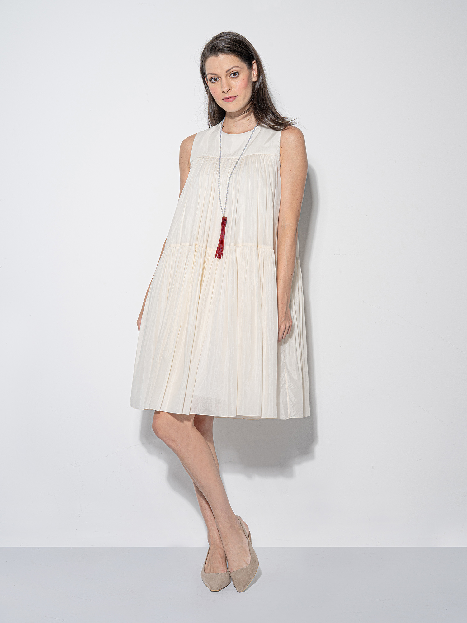 silky dream ivory tiered dress secondary • Sassa Björg