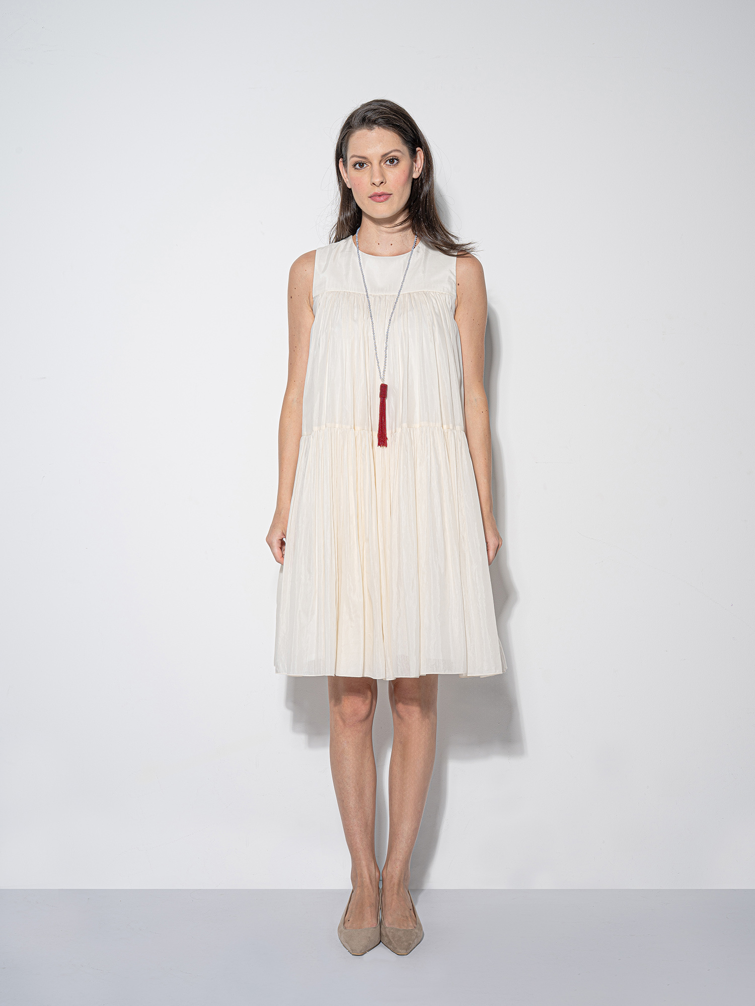 silky dream ivory tiered dress • Sassa Björg