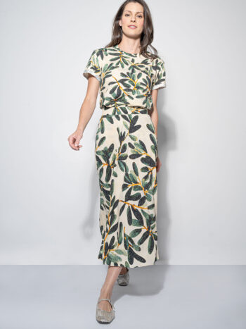 midi skirt olive branch pattern walking crop 1 &bull; Sassa Björg