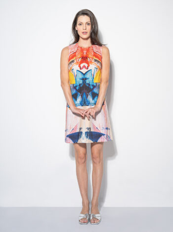 oil paint collage fitted dress full size &bull; Sassa Björg