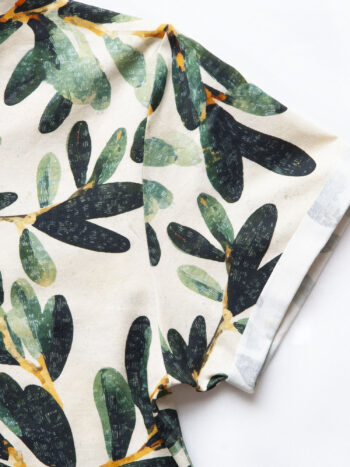 tee w cuffed sleeve olive branch fabric &bull; Sassa Björg