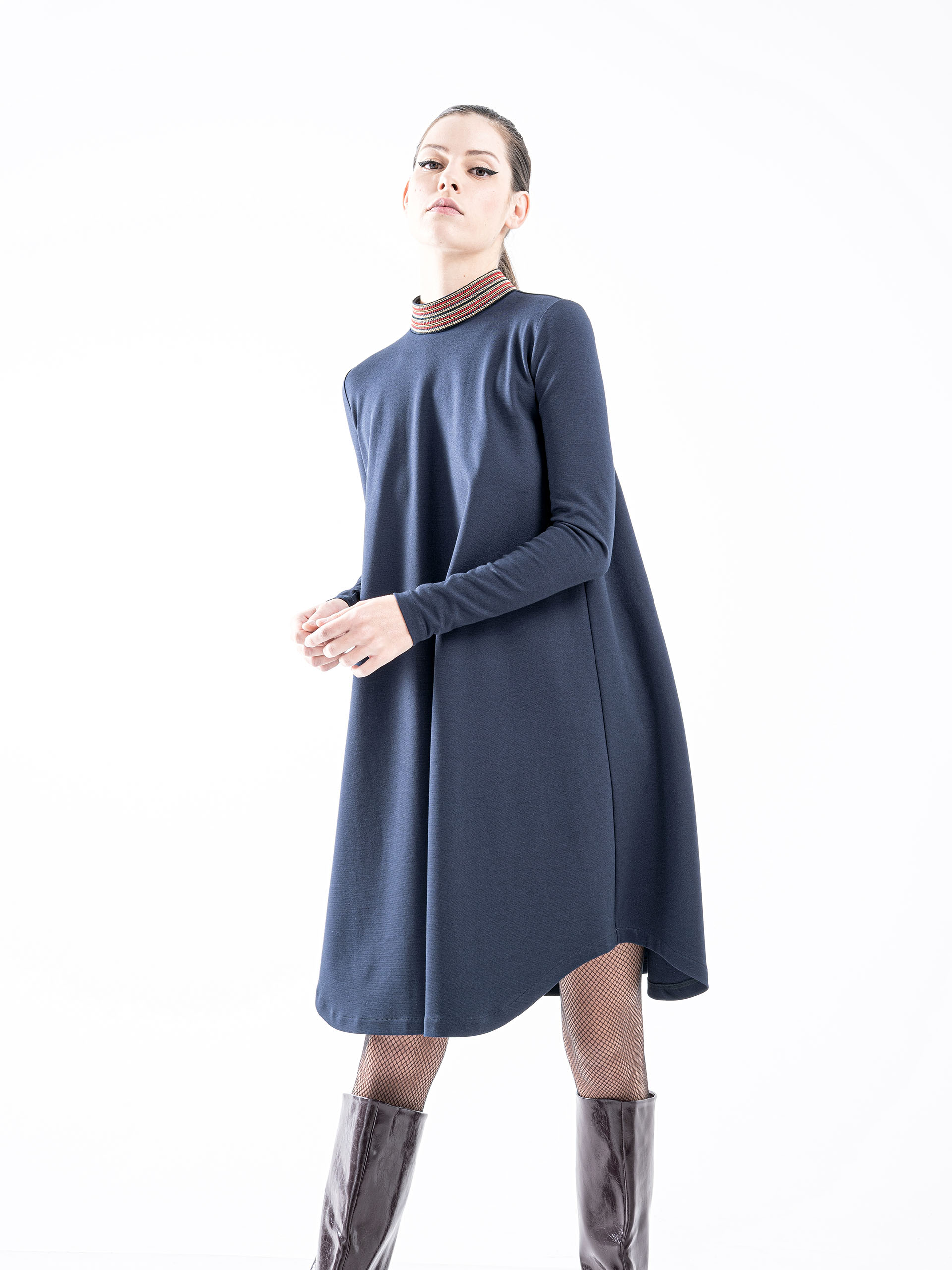 midnight blue dress african collar • Sassa Björg