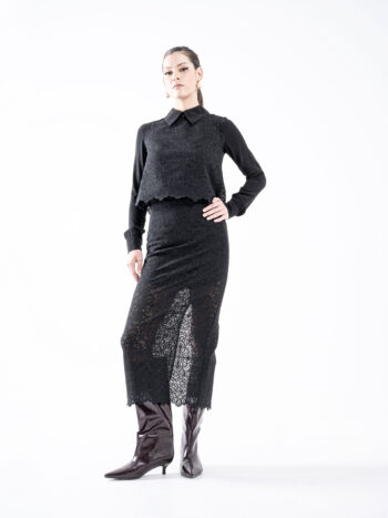 sheer line tunic w collar black mhmm &bull; Sassa Björg