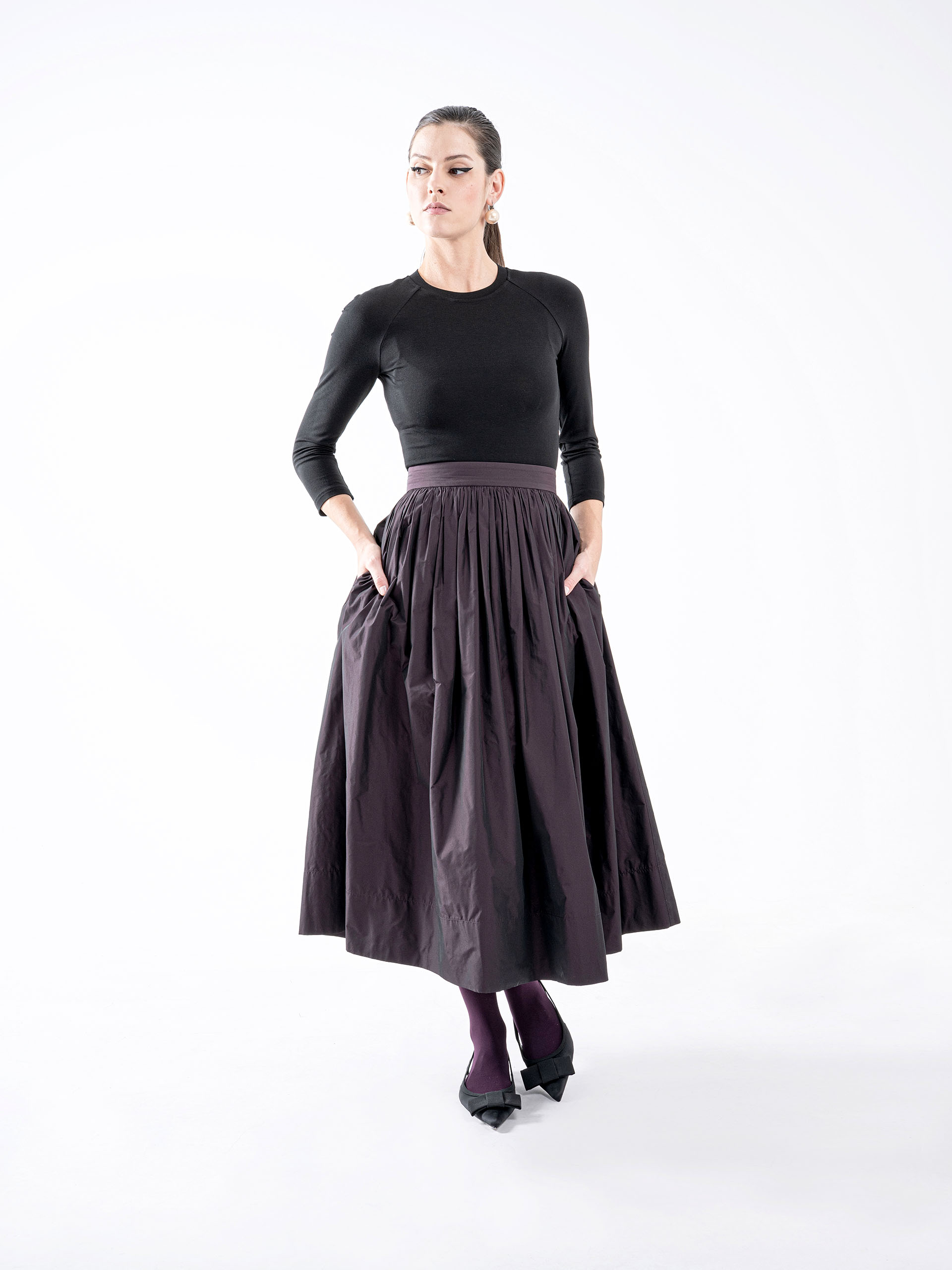 signature taffeta skirt aubergine • Sassa Björg
