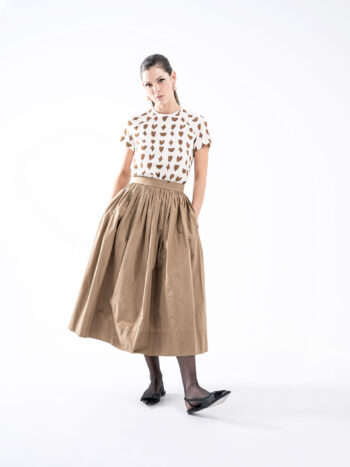 signature taffeta skirt caramel featured • Sassa Björg