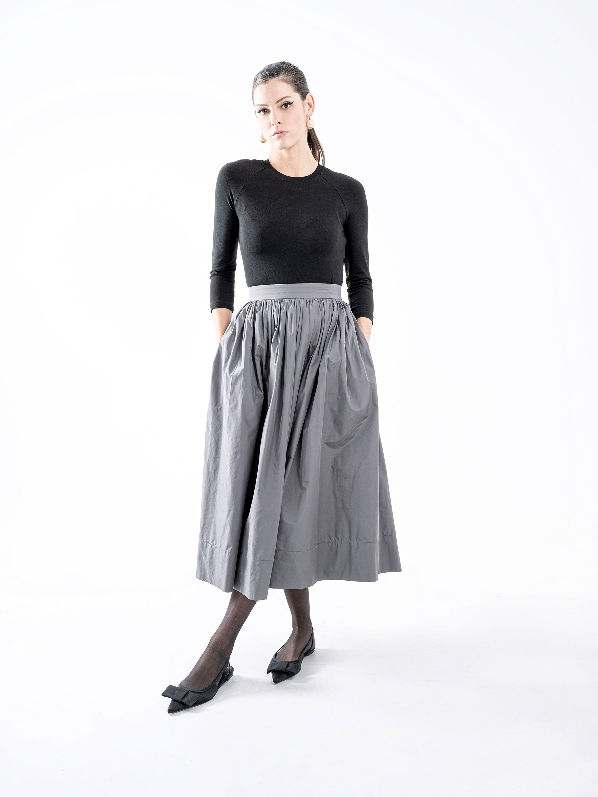 signature taffeta skirt steel grey • Sassa Björg
