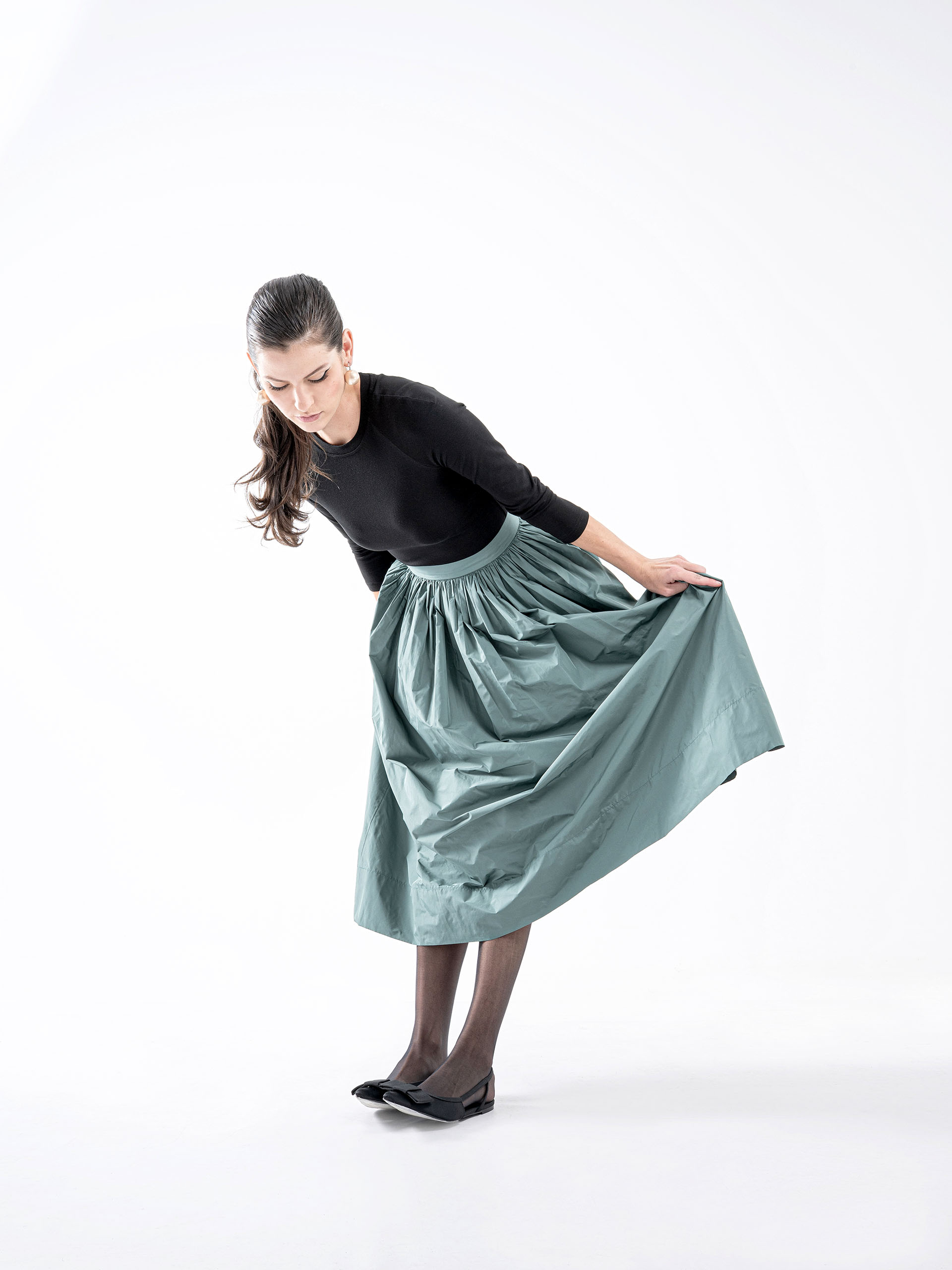 signature taffeta skirt teal • Sassa Björg