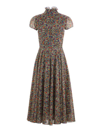 flower pattern ethereal long dress back &bull; Sassa Björg