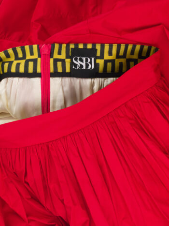 signature taffeta skirt red closeup • Sassa Björg