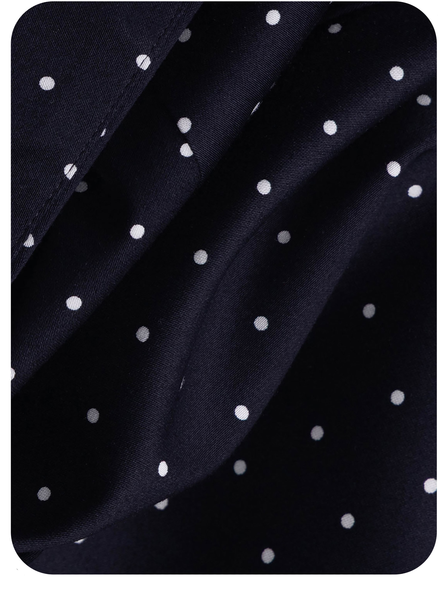 navy polka dot midi shirt dress with belt in cotton fabric