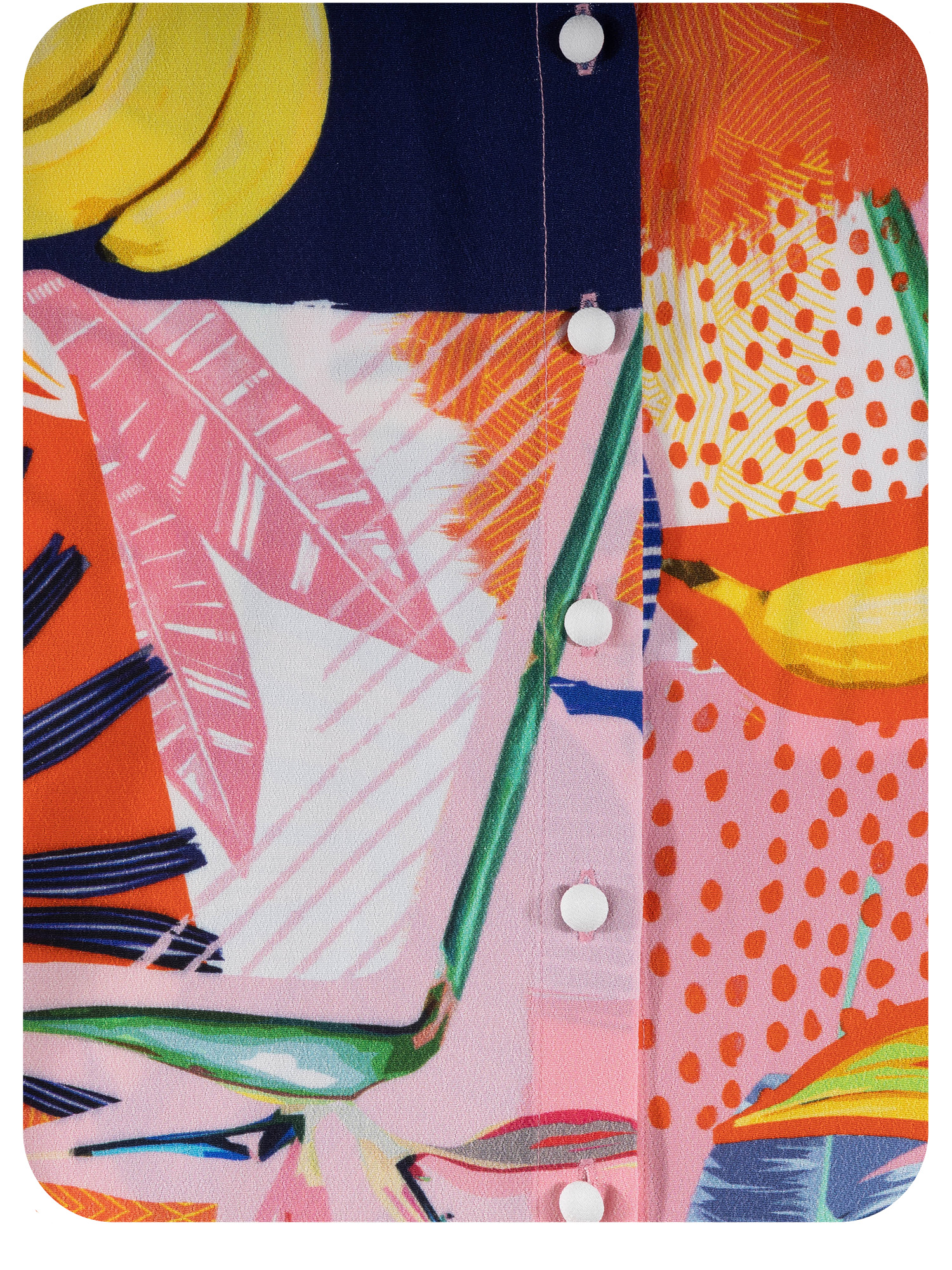 multicolor abstract collage shirt in crepe viscose fabric