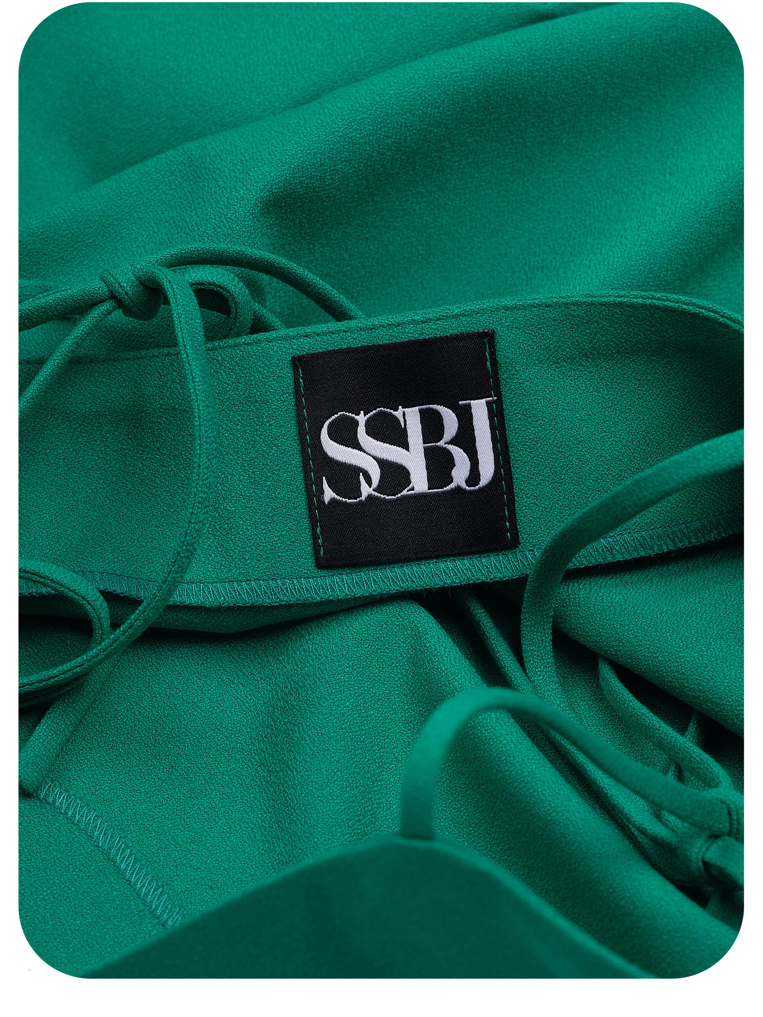 emerald green voile strappy top with tie straps in georgette fabric