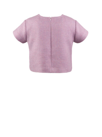 lilac wool crop top blouse back &bull; Sassa Björg