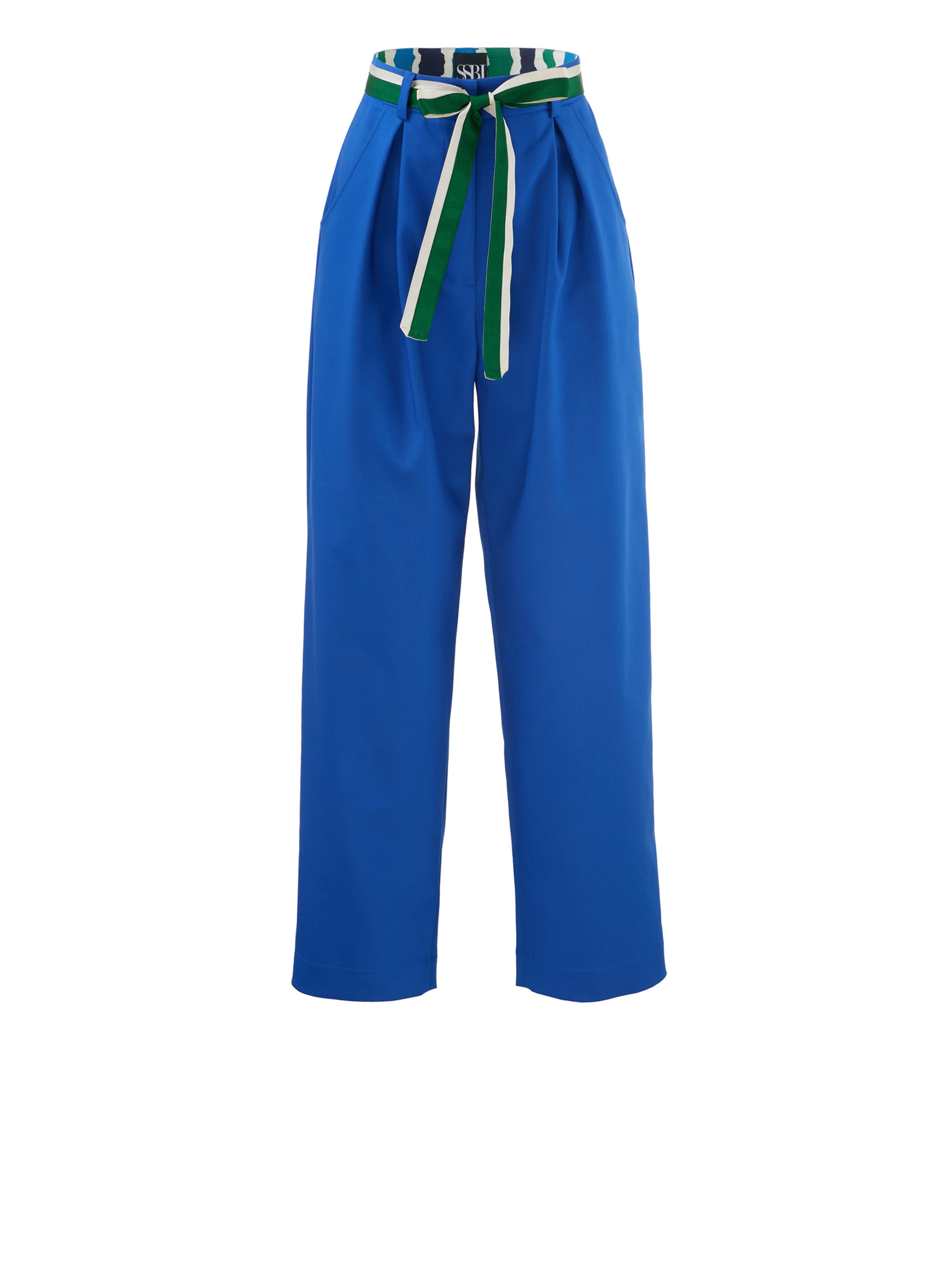 cobalt blue pleated pants belt • Sassa Björg