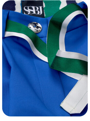 cobalt blue pleated pants fabric • Sassa Björg