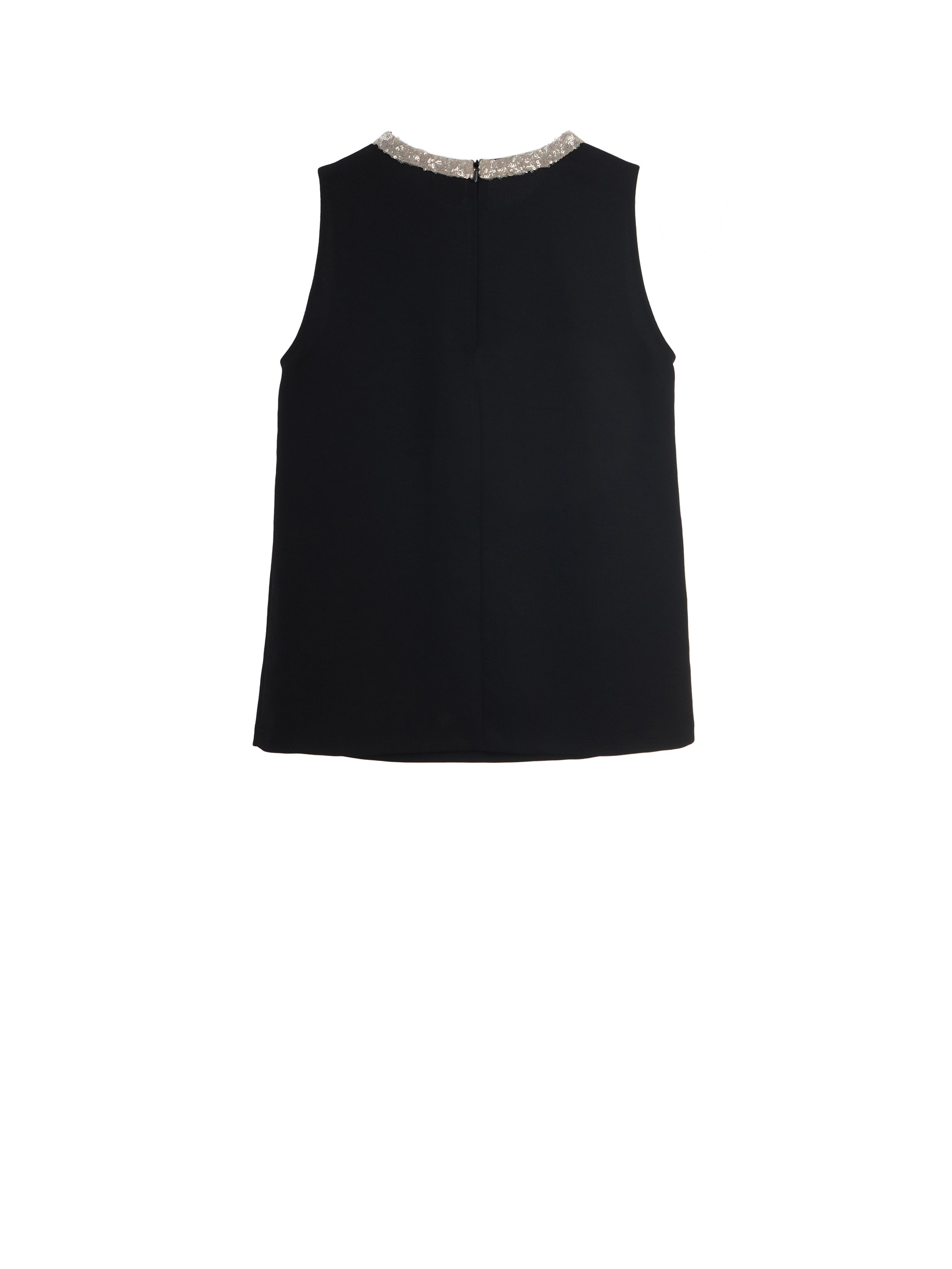 embellished neckline black sleeveless top back • Sassa Björg