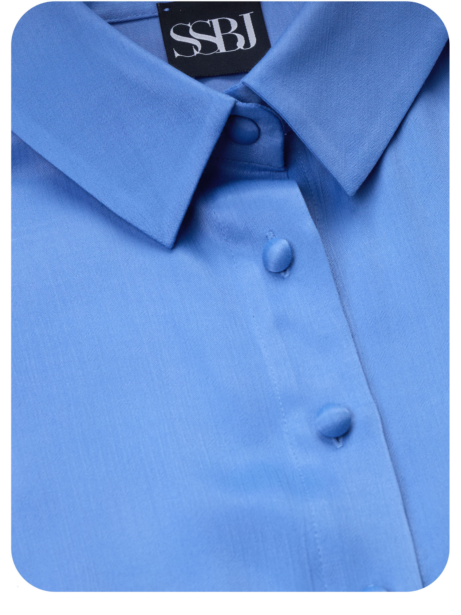 muted blue sleeveless bow blouse fabric • Sassa Björg