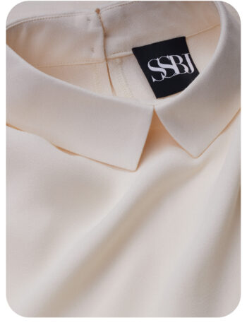 peach parfait collared blouse fabric closeup • Sassa Björg